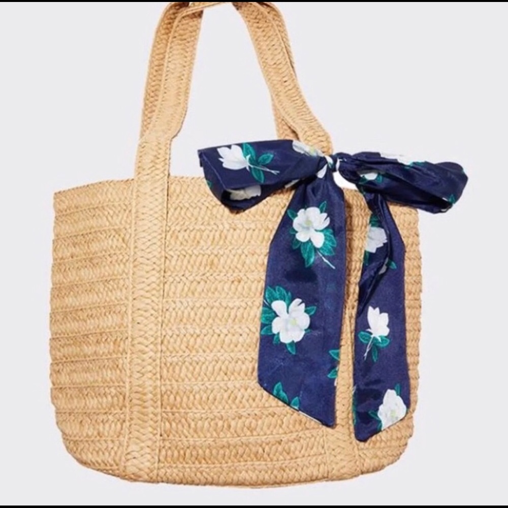 Draper James straw bag with scarf